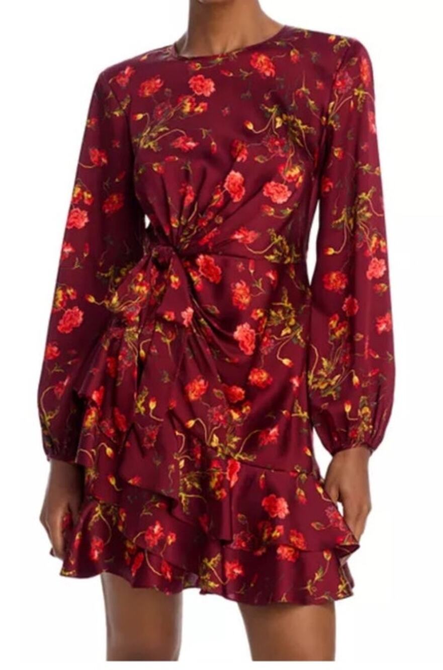 Cinq a Sept Alice floral long sleeve minidress dress size 0